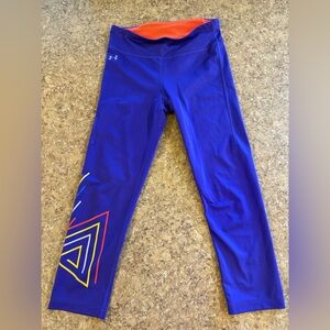 Under Armour Blue Leggings with Multicolor Geometric Design